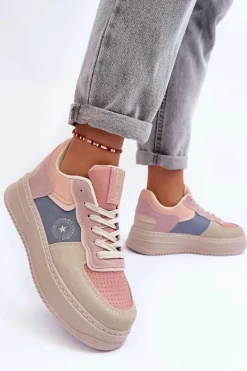 Online Buty Sportowe Damskie Big Star MM274233 Różowo-Beżowe Damskie Buty Sportowe Big Star|Sneakersy Damskie