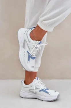 Buty Sportowe Big Star|Sneakersy Damskie>Big Star Shoes Buty Sportowe Damskie Big Star NN274A094 HI-POLY SYSTEM Biało-Niebieskie Biały