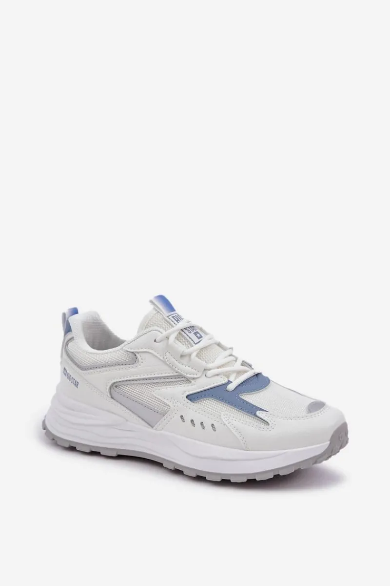 Buty Sportowe Big Star|Sneakersy Damskie>Big Star Shoes Buty Sportowe Damskie Big Star NN274A094 HI-POLY SYSTEM Biało-Niebieskie Biały