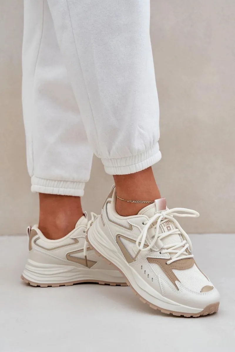 New Buty Sportowe Damskie Big Star NN274A096 HI-POLY SYSTEM Beżowe Damskie Buty Sportowe Big Star|Sneakersy Damskie