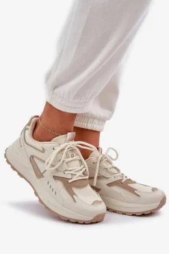 New Buty Sportowe Damskie Big Star NN274A096 HI-POLY SYSTEM Beżowe Damskie Buty Sportowe Big Star|Sneakersy Damskie