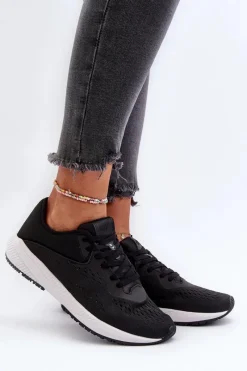Online Buty Sportowe Damskie RSS2SPOF056 Czarne Damskie Buty Sportowe Na Platformie