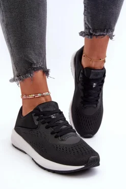 Online Buty Sportowe Damskie RSS2SPOF056 Czarne Damskie Buty Sportowe Na Platformie