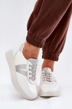 Sneakersy Damskie>Buty damskie Vinceza Buty Sportowe Damskie Na Platformie Vinceza 58510 Białe Biały