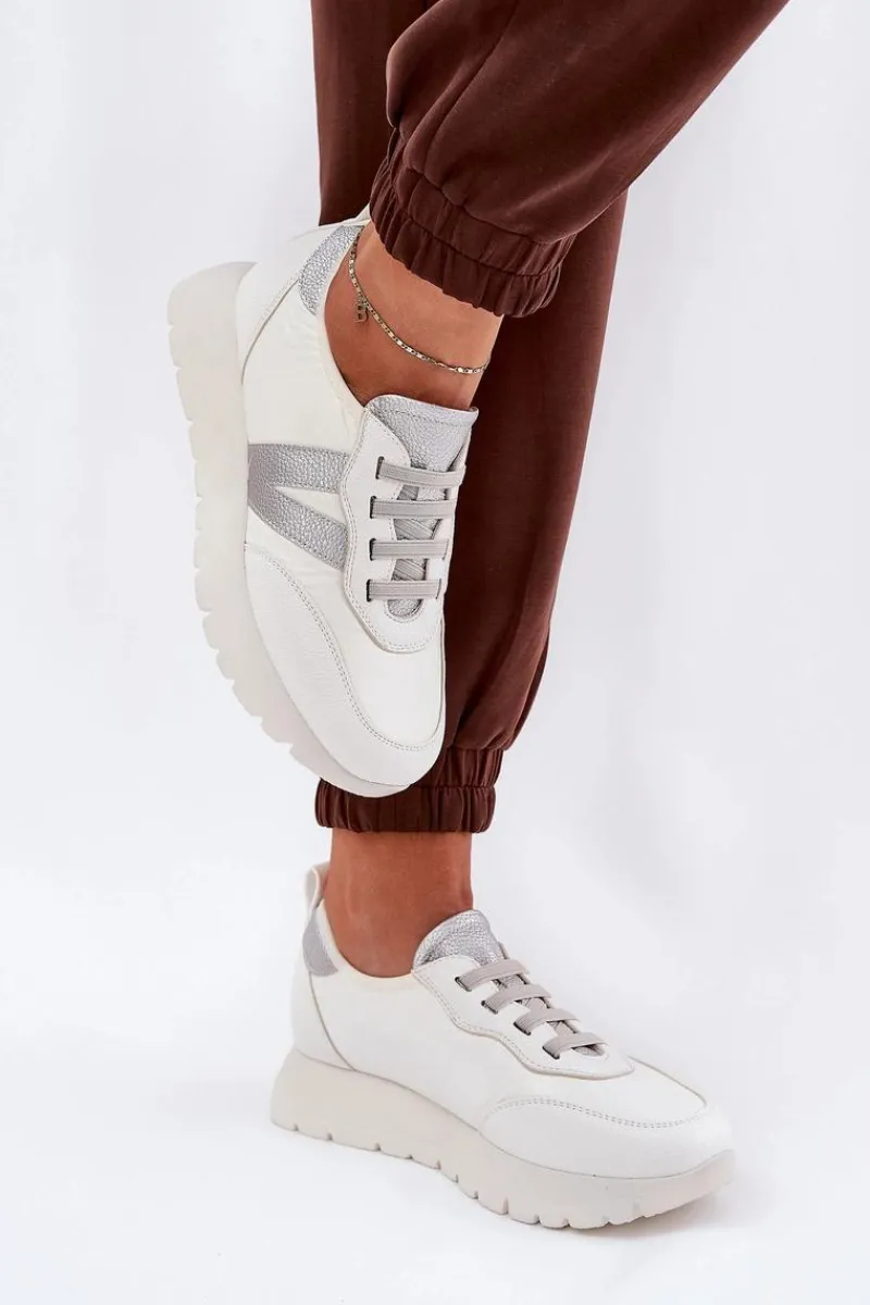 Sneakersy Damskie>Buty damskie Vinceza Buty Sportowe Damskie Na Platformie Vinceza 58510 Białe Biały