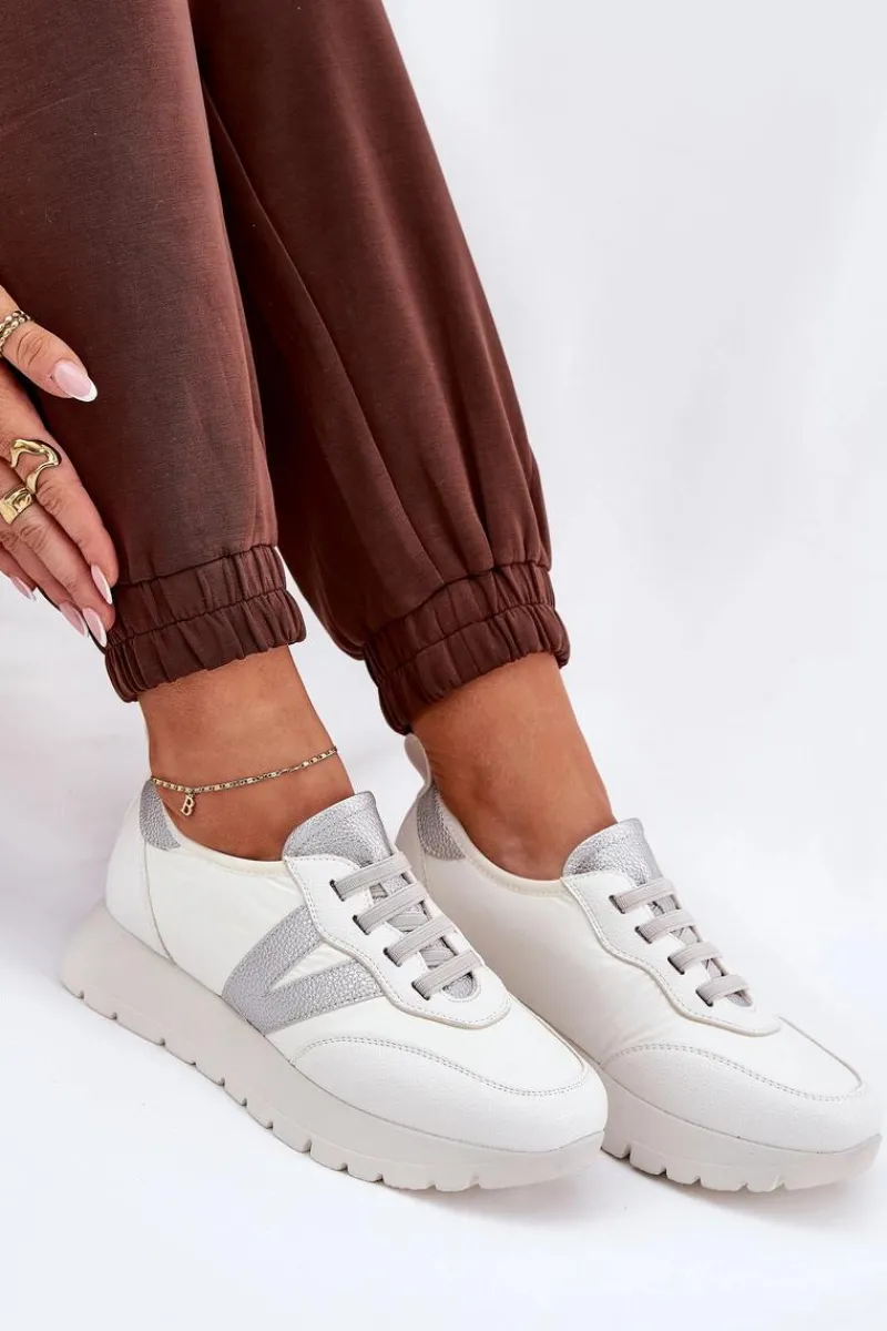 Sneakersy Damskie>Buty damskie Vinceza Buty Sportowe Damskie Na Platformie Vinceza 58510 Białe Biały