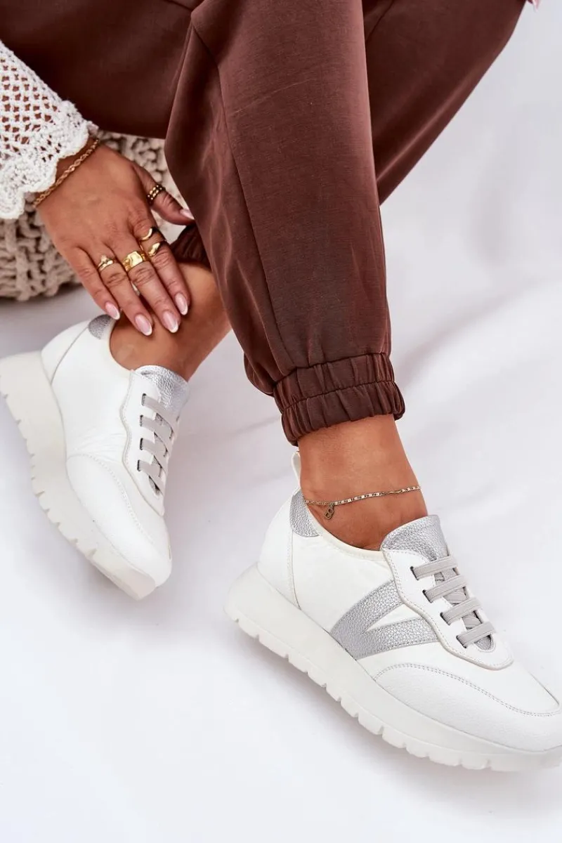 Sneakersy Damskie>Buty damskie Vinceza Buty Sportowe Damskie Na Platformie Vinceza 58510 Białe Biały