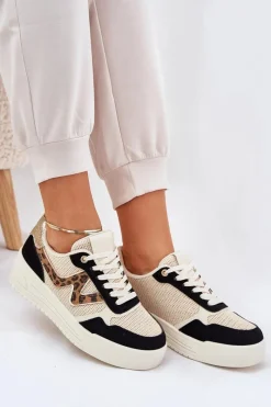 Sale Buty Sportowe Damskie Na Platformie Panterka Czarne Lorori Damskie Buty Sportowe Na Platformie|Sneakersy Damskie