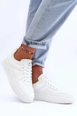 Online Evento Buty Sportowe Damskie Na Platformie Białe Pudina