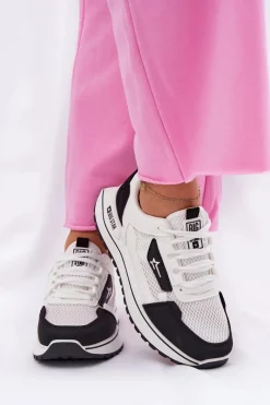 Outlet Buty Sportowe Damskie Na Platformie Big Star RR274A223 HI-POLY SYSTEM Biało-Czarne Damskie Buty Sportowe Big Star|Sneakersy Damskie