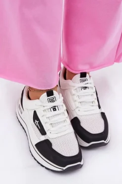 Outlet Buty Sportowe Damskie Na Platformie Big Star RR274A223 HI-POLY SYSTEM Biało-Czarne Damskie Buty Sportowe Big Star|Sneakersy Damskie