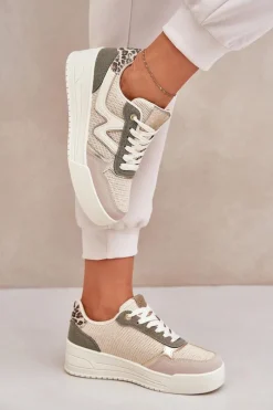 Buty Sportowe Na Platformie|Sneakersy Damskie>Boto Buty Sportowe Damskie Na Platformie Panterka Zielone Lorori Zielony