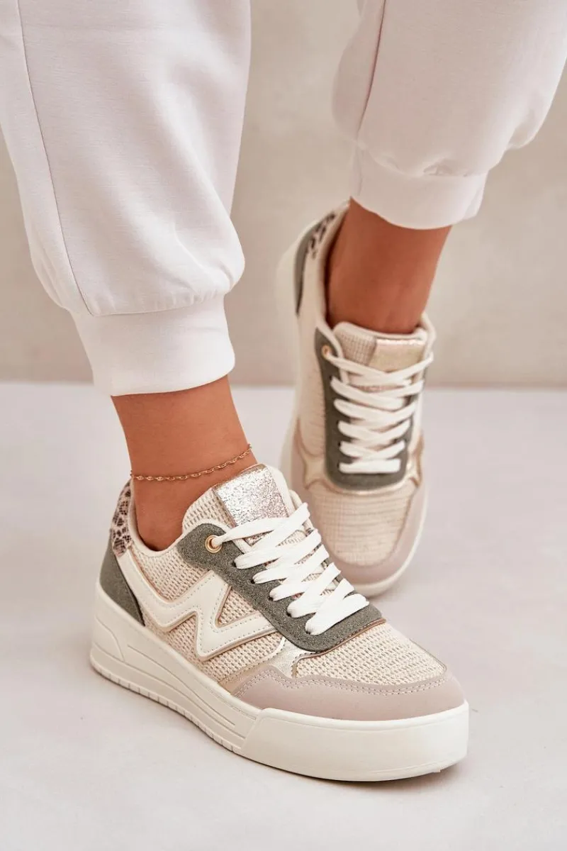 Buty Sportowe Na Platformie|Sneakersy Damskie>Boto Buty Sportowe Damskie Na Platformie Panterka Zielone Lorori Zielony