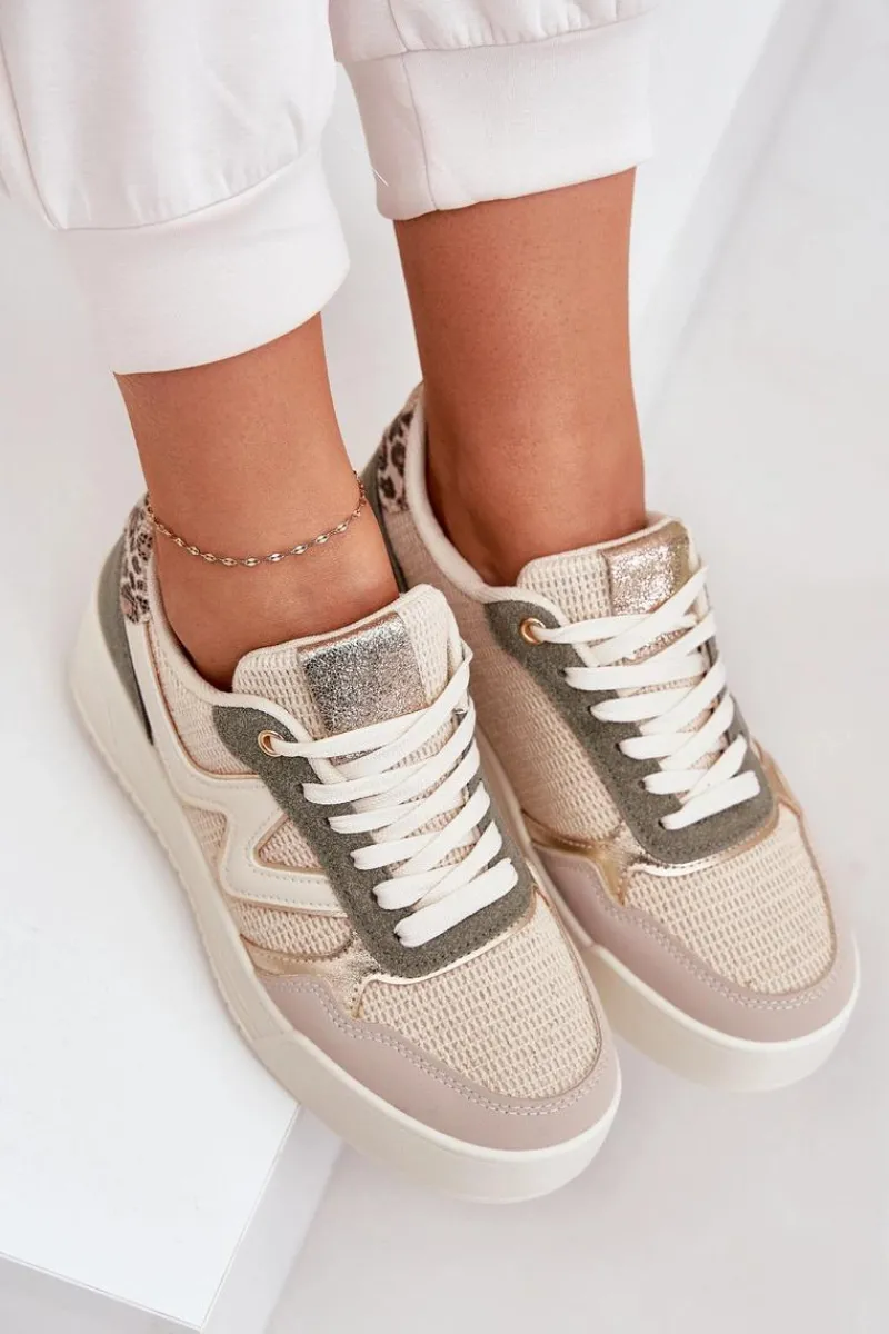 Buty Sportowe Na Platformie|Sneakersy Damskie>Boto Buty Sportowe Damskie Na Platformie Panterka Zielone Lorori Zielony