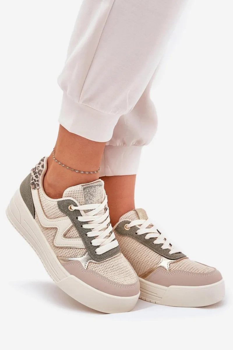 Buty Sportowe Na Platformie|Sneakersy Damskie>Boto Buty Sportowe Damskie Na Platformie Panterka Zielone Lorori Zielony