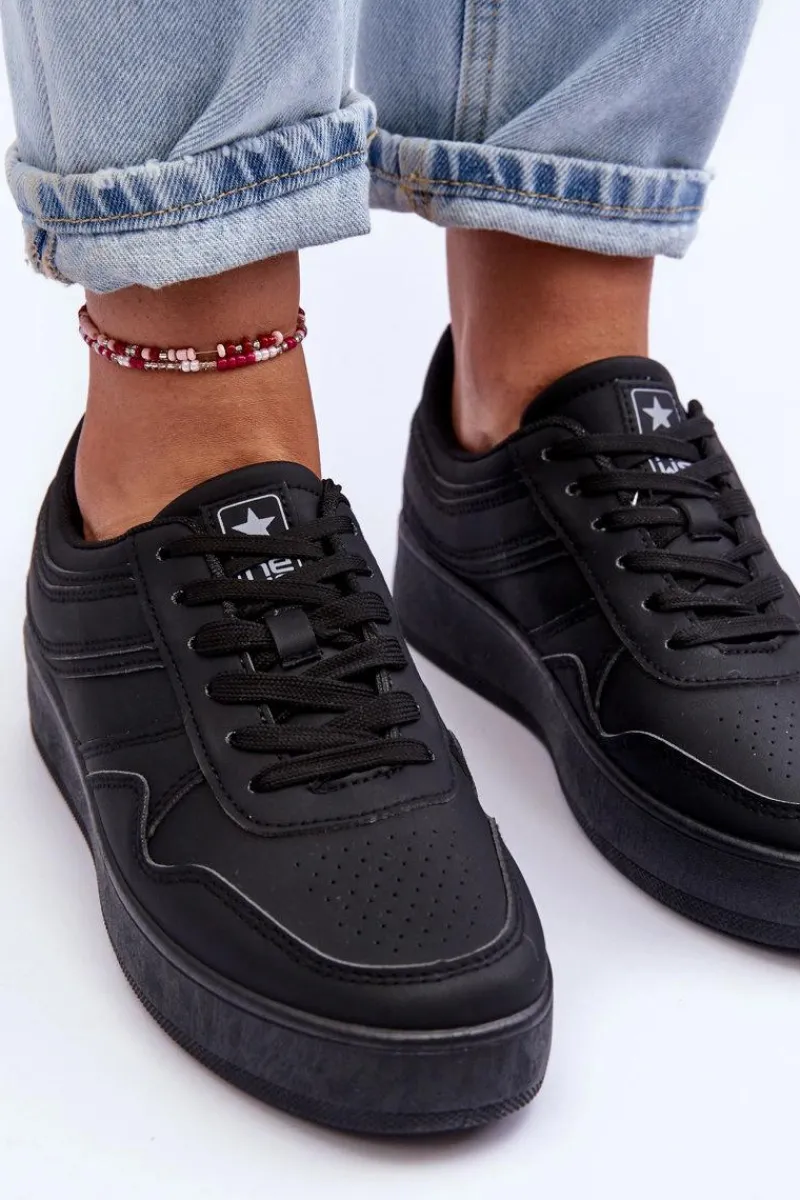 Hot Buty Sportowe Damskie Na Platformie Czarne Pudina Damskie Buty Sportowe Na Platformie|Sneakersy Damskie