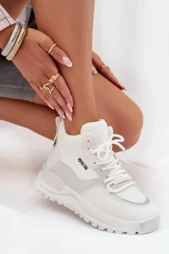 Buty Sportowe Big Star|Sneakersy Damskie>Big Star Shoes Buty Sportowe Damskie Na Platformie Big Star SS274510 Białe Biały
