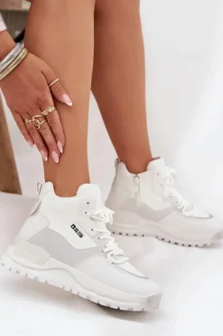 Buty Sportowe Big Star|Sneakersy Damskie></noscript>Big Star Shoes Buty Sportowe Damskie Na Platformie Big Star SS274510 Białe Biały