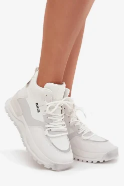 Buty Sportowe Big Star|Sneakersy Damskie></noscript>Big Star Shoes Buty Sportowe Damskie Na Platformie Big Star SS274510 Białe Biały