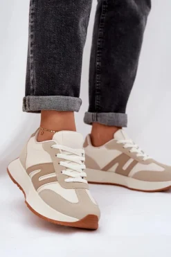 Buty Sportowe Na Platformie|Sneakersy Damskie>Boto Buty Sportowe Damskie Na Platformie Beżowe Emidi Beżowy