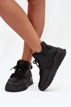 Hot Big Star Shoes Buty Sportowe Damskie Na Platformie Big Star SS274509 Czarne Czarny