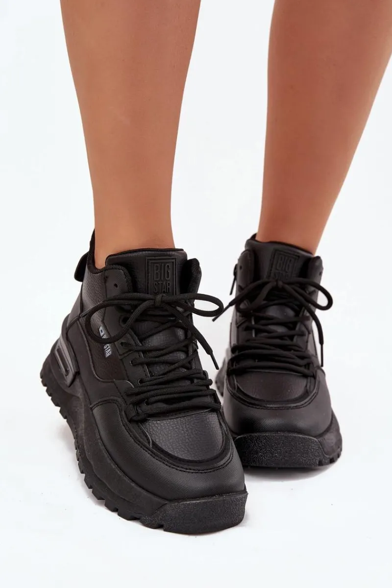 Hot Big Star Shoes Buty Sportowe Damskie Na Platformie Big Star SS274509 Czarne Czarny