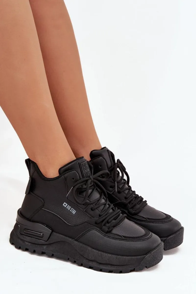 Hot Big Star Shoes Buty Sportowe Damskie Na Platformie Big Star SS274509 Czarne Czarny