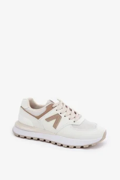 Sale Boto Buty Sportowe Damskie Z Eko Skóry Beżowe Berieta