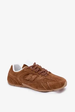 Outlet Buty Sportowe Damskie Z Eko Zamszu Camel Dorella Damskie Sneakersy Damskie