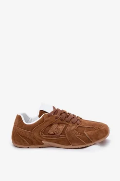 Outlet Buty Sportowe Damskie Z Eko Zamszu Camel Dorella Damskie Sneakersy Damskie