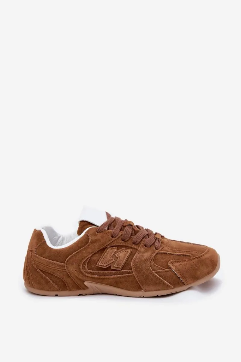 Outlet Buty Sportowe Damskie Z Eko Zamszu Camel Dorella Damskie Sneakersy Damskie
