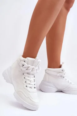 Buty Sportowe Damskie Zamszowe Z Łańcuchem Białe Tymagio Damskie Sneakersy Damskie