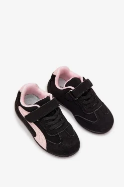 Outlet Boto Buty Sportowe Dziecięce Z Rzepem Czarno-Różowe Perrin