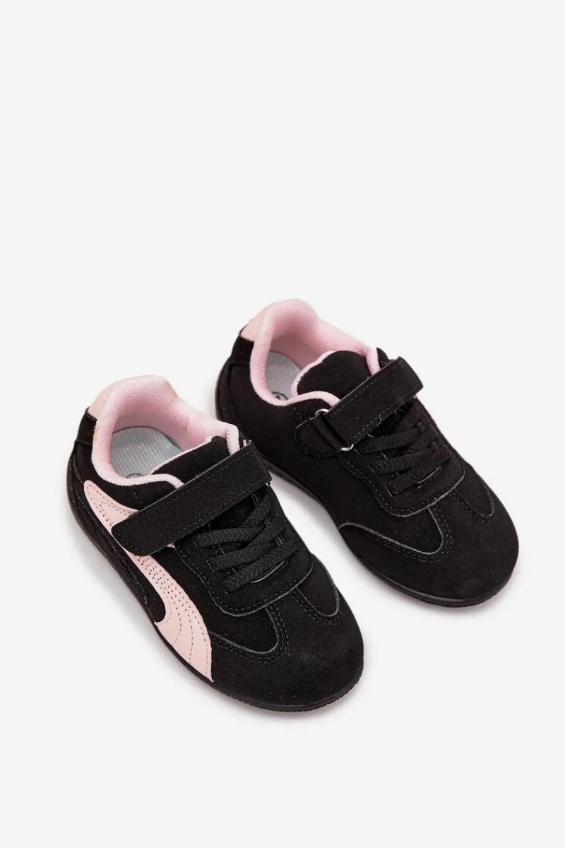 Outlet Boto Buty Sportowe Dziecięce Z Rzepem Czarno-Różowe Perrin