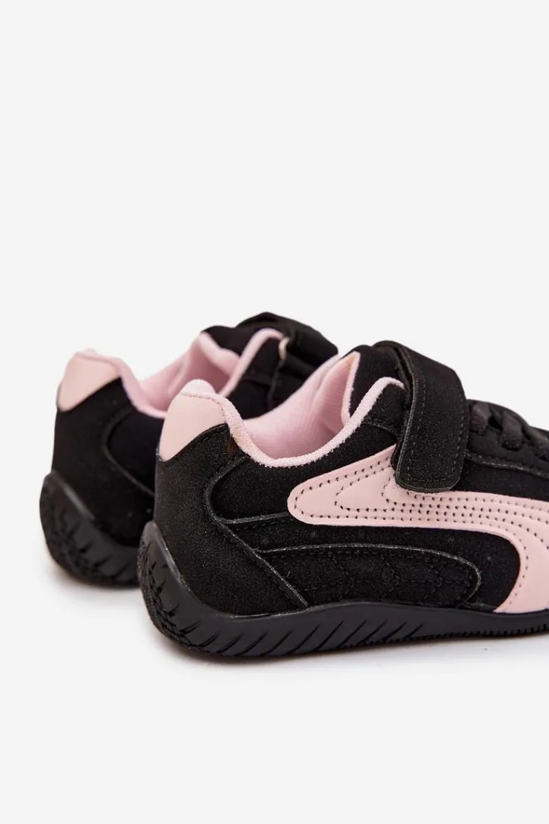 Outlet Boto Buty Sportowe Dziecięce Z Rzepem Czarno-Różowe Perrin