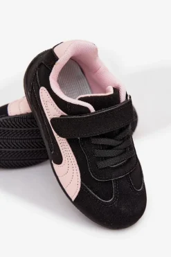 Outlet Boto Buty Sportowe Dziecięce Z Rzepem Czarno-Różowe Perrin