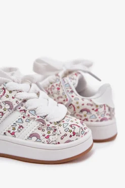 Sale Boto Buty Sportowe Dziewczęce Z Motywem Jednorożca Białe Ilana Biały