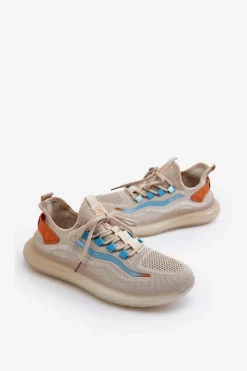 Hot Buty Sportowe Męskie HI-POLY SYSTEM Big Star NN174452 Beżowe Męskie Obuwie Sportowe Męskie