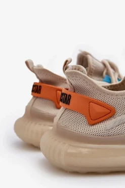 Hot Buty Sportowe Męskie HI-POLY SYSTEM Big Star NN174452 Beżowe Męskie Obuwie Sportowe Męskie