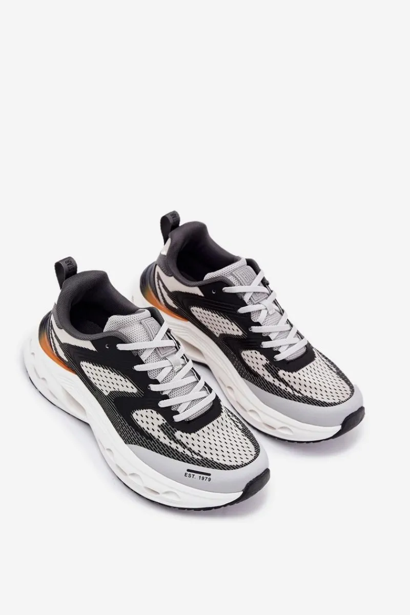 Hot Big Star Shoes Buty Sportowe Męskie Na Platformie Big Star RR174023 Hi-Poly System Szare Szary