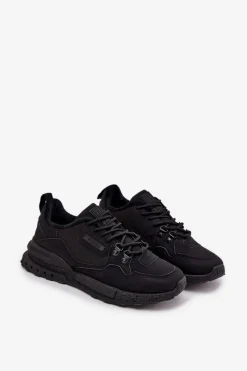 Outlet Buty Sportowe Męskie Ocieplane SS174411 HI-POLY SYSTEM Czarne Męskie Obuwie Sportowe Męskie