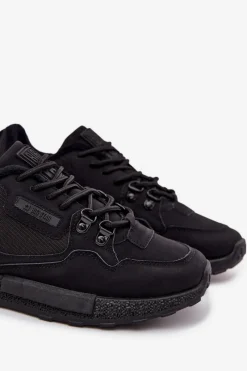 Outlet Buty Sportowe Męskie Ocieplane SS174411 HI-POLY SYSTEM Czarne Męskie Obuwie Sportowe Męskie