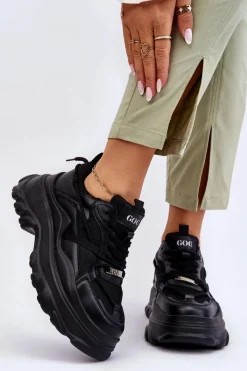 Sneakersy Damskie>GOE Buty Sportowe Na Masywnej Platformie LL2N4030 Czarne