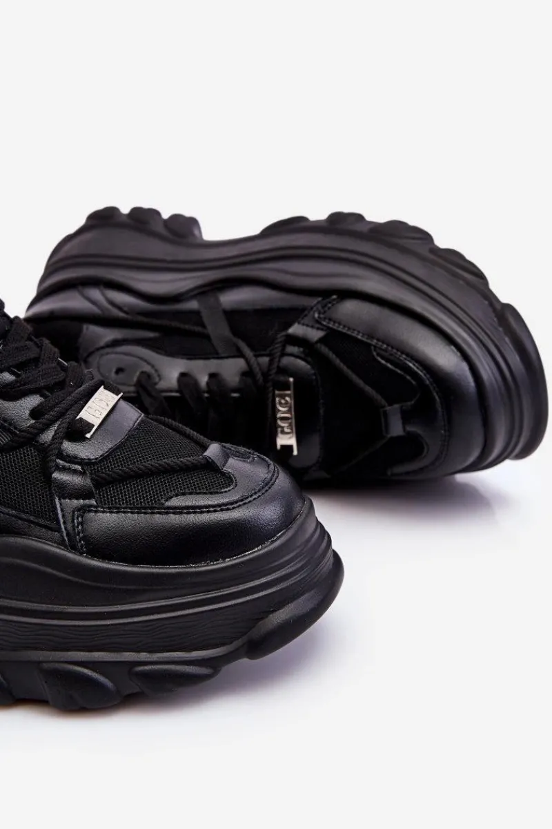 Sneakersy Damskie>GOE Buty Sportowe Na Masywnej Platformie LL2N4030 Czarne