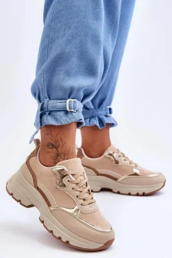 Outlet Boto Buty Sportowe Na Płaskim Obcasie I Platformie Beżowe Icons