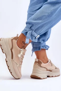 Outlet Boto Buty Sportowe Na Płaskim Obcasie I Platformie Beżowe Icons