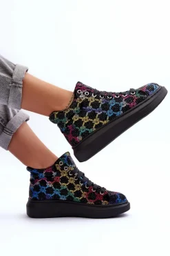 Discount GOE Buty Sportowe Na Platformie Dżety MM2N4009 Czarne