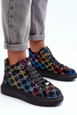 Discount GOE Buty Sportowe Na Platformie Dżety MM2N4009 Czarne