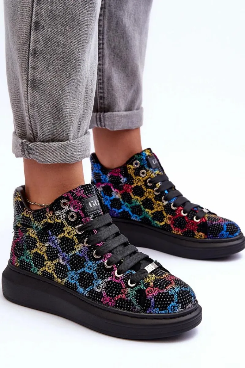 Discount GOE Buty Sportowe Na Platformie Dżety MM2N4009 Czarne