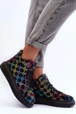 Discount GOE Buty Sportowe Na Platformie Dżety MM2N4009 Czarne